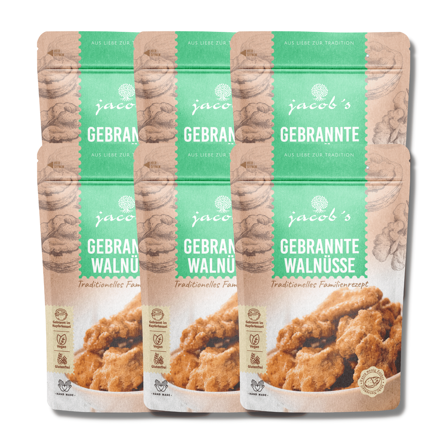 Roasted walnuts 6 pieces - Jacobs Nussmanufaktur