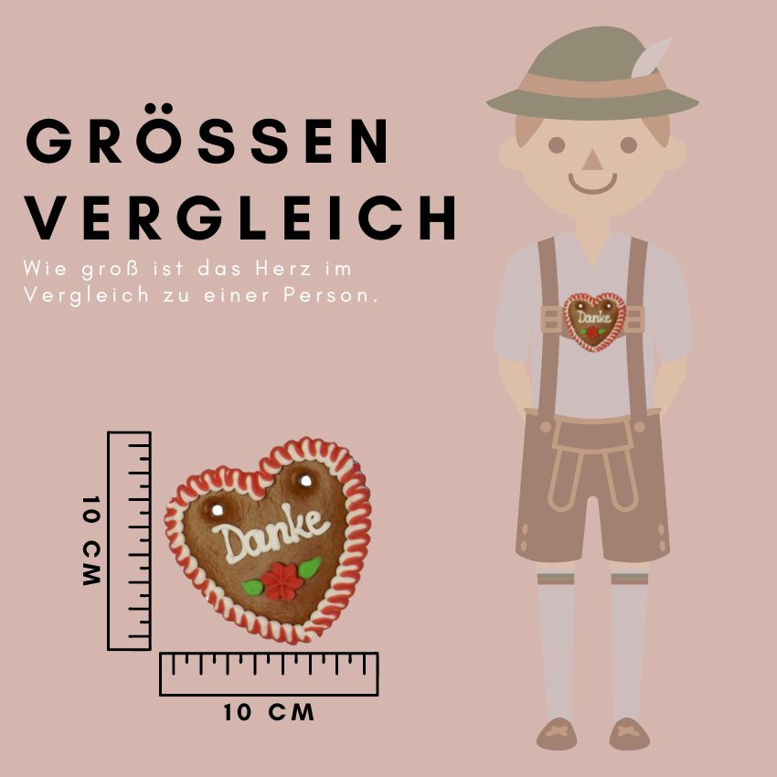 Thank you "Size S" - Gingerbread heart - Jacobs Nussmanufaktur