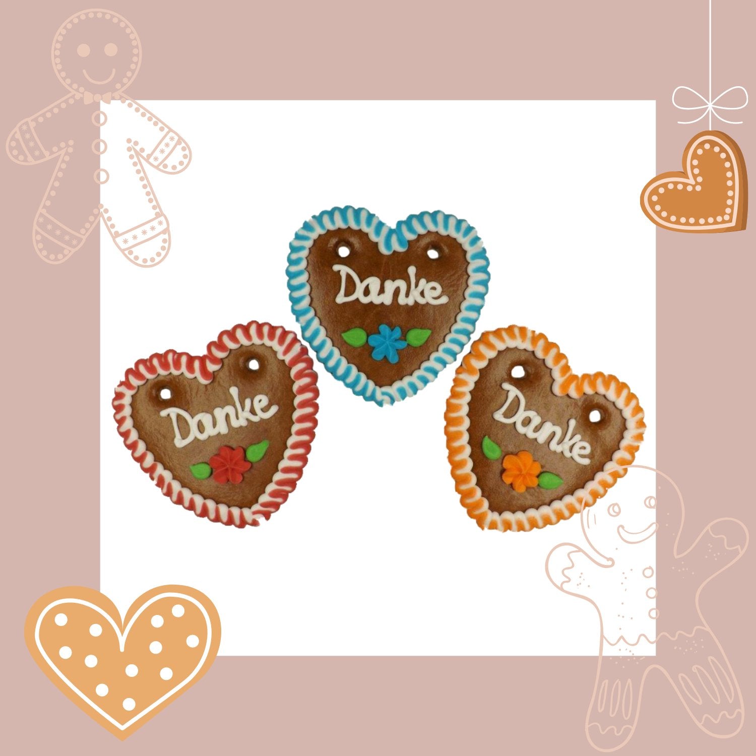 Thank you "Size S" - Gingerbread heart - Jacobs Nussmanufaktur