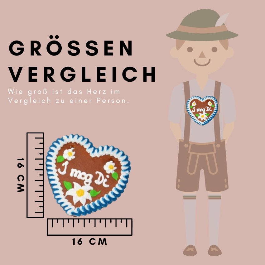I mog Di "Gr. M" - Gingerbread heart - Jacobs Nussmanufaktur