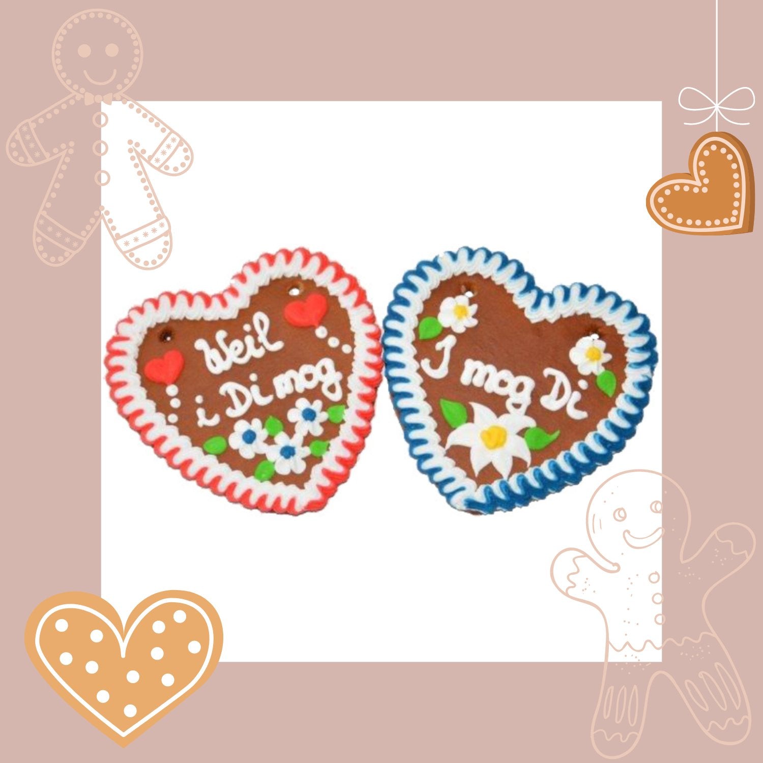 I mog Di "Gr. M" - Gingerbread heart - Jacobs Nussmanufaktur