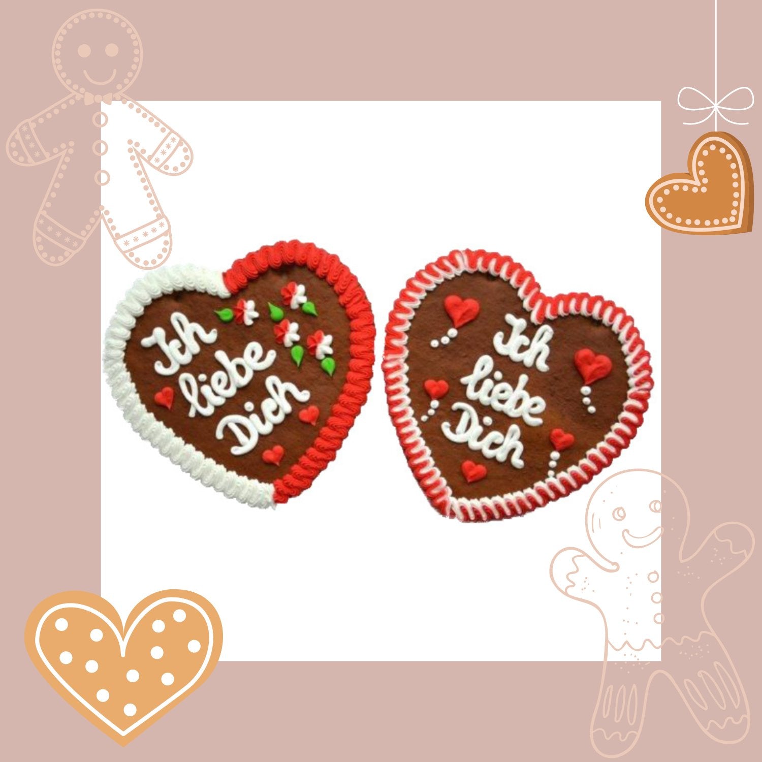 I love you "size L" - Gingerbread heart - Jacobs Nussmanufaktur