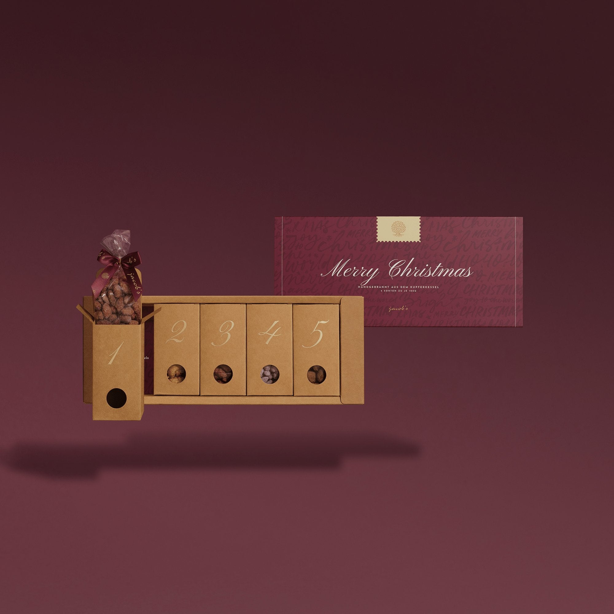 Merry Christmas - 5 pieces - Jacobs Nussmanufaktur