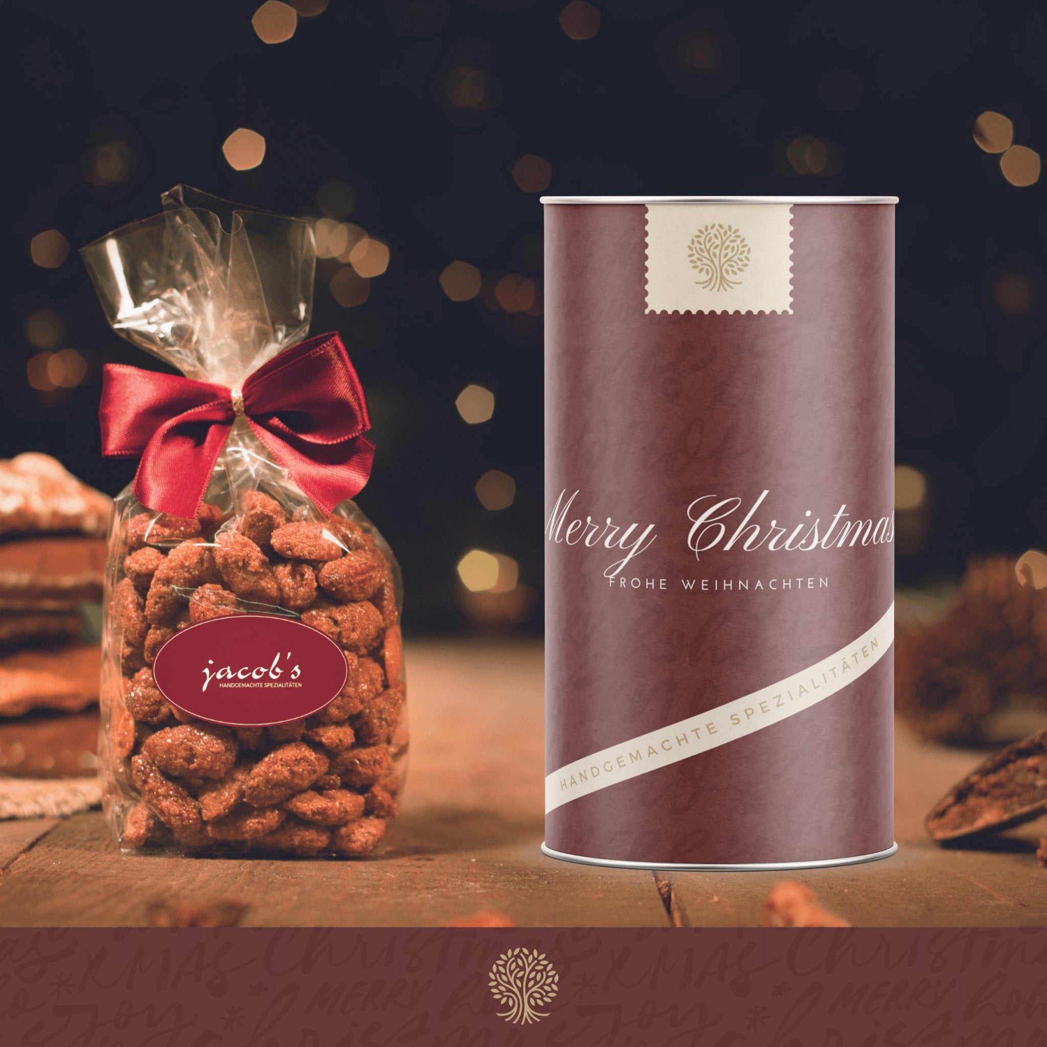 Christmas tin - Merry Christmas - Jacobs Nussmanufaktur