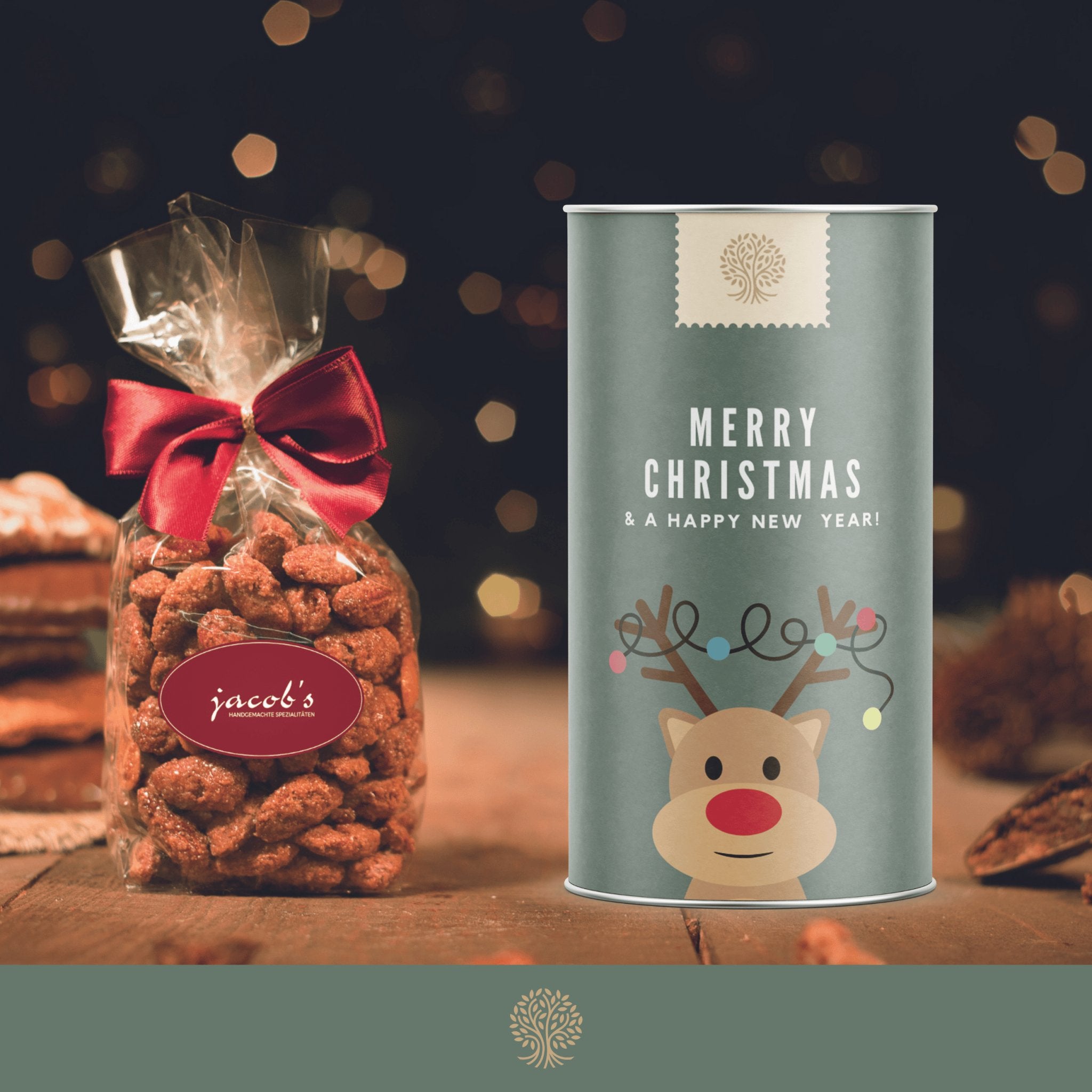 Christmas tin - Rudolf - Jacobs Nussmanufaktur